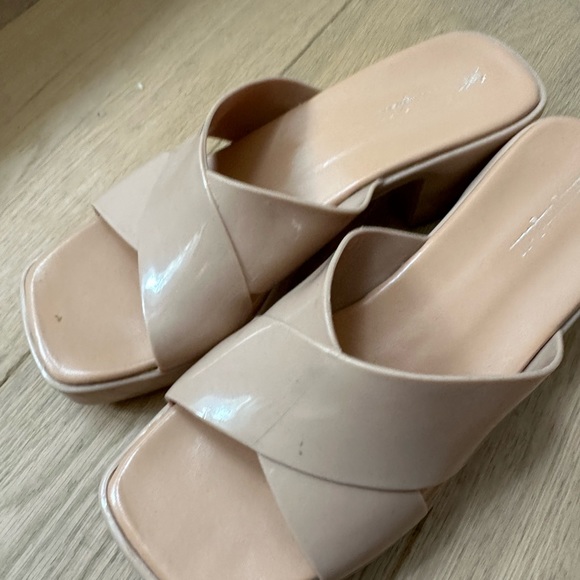 JEFFREY CAMPBELL BUBBLEGUM Sandals Nude Shiny jelly platform sandal womens 10 - Picture 7 of 9